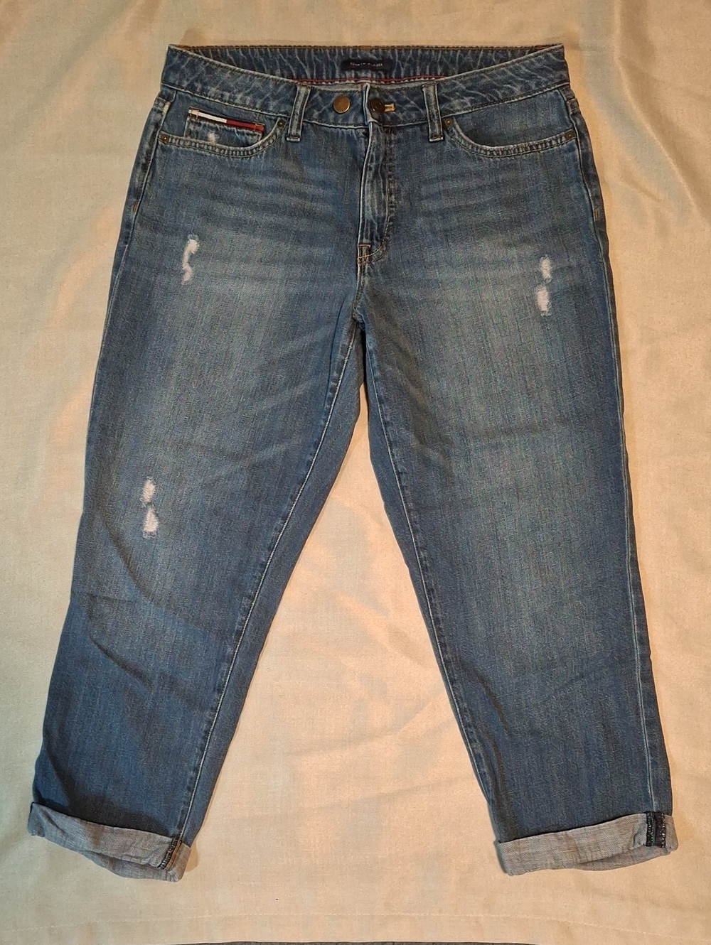 Vintage Tommy Hilfiger Crest Slim Boyfriend Jeans Mid Rise Blue - Sz 8